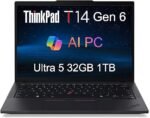 Lenovo ThinkPad T14 Gen 6 Business Laptop (14" FHD+, Intel 12-Core Ultra 5 225U (> Ultra 7 155U), 32GB DDR5 RAM, 1TB SSD), Backlit, Fingerprint Reader, 5MP Webcam, Thunderbolt 4, Win 11 Pro, AI PC - 图片 4