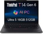 Lenovo ThinkPad T14 Gen 6 Business Laptop (14" FHD+, Intel 12-Core Ultra 5 225U (> Ultra 7 155U), 32GB DDR5 RAM, 1TB SSD), Backlit, Fingerprint Reader, 5MP Webcam, Thunderbolt 4, Win 11 Pro, AI PC